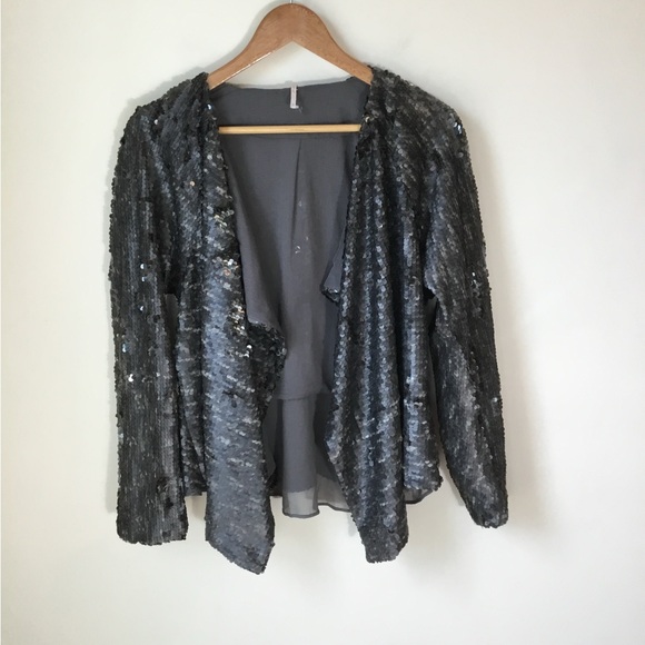 Free People Sequin Party Open Front Jacket - Picture 3 of 7